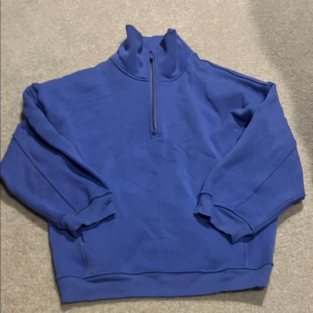 lululemon athletica Over-sized Blue Quarter-Zip Sweatshirt